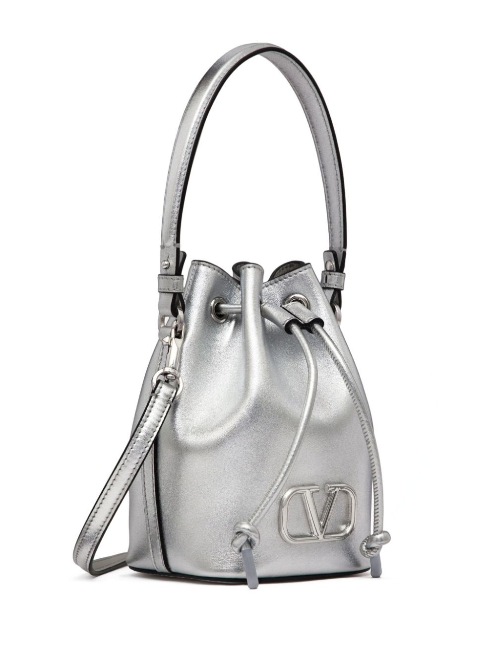 mini VLogo Signature metallic bucket bag - 3