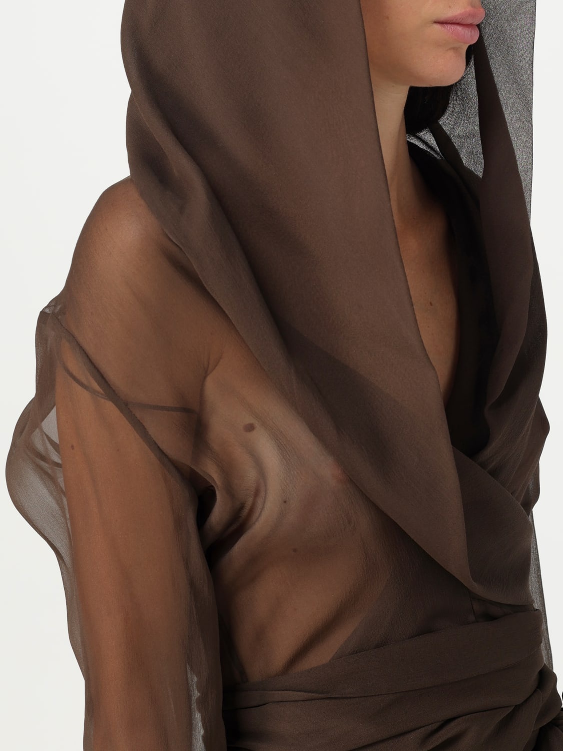 Saint Laurent blouse in organic silk with hood - 5