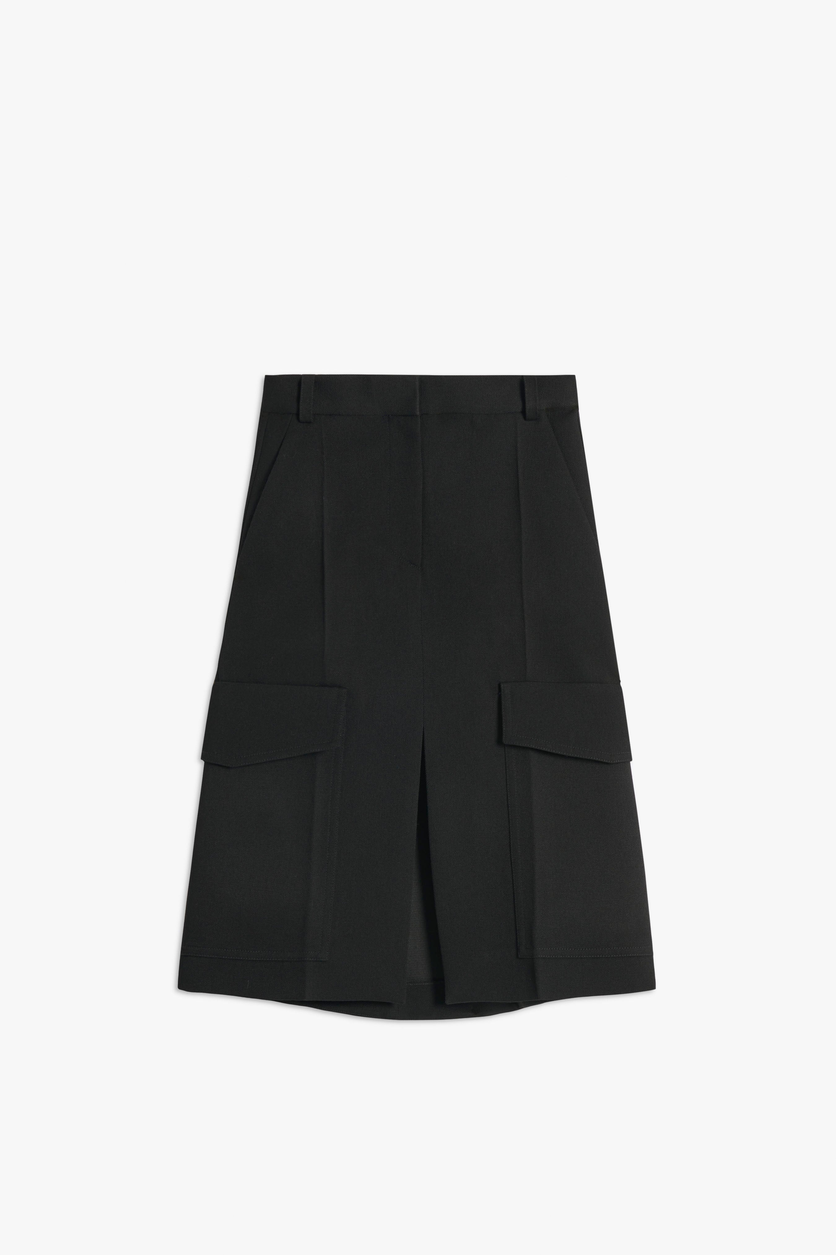Tailored Utility Skirt in Black - 1