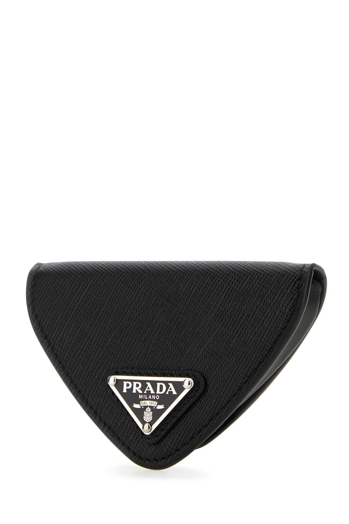 Prada Men Black Leather Coin Purse - 2