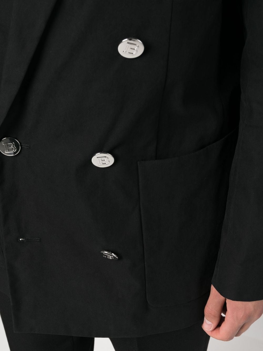 double-breasted cotton blazer - 5