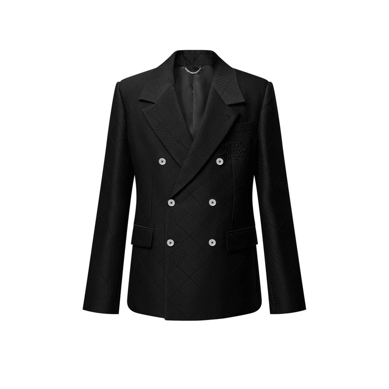 Double-Breasted Wool-Silk Blend Tailored Jacket 1