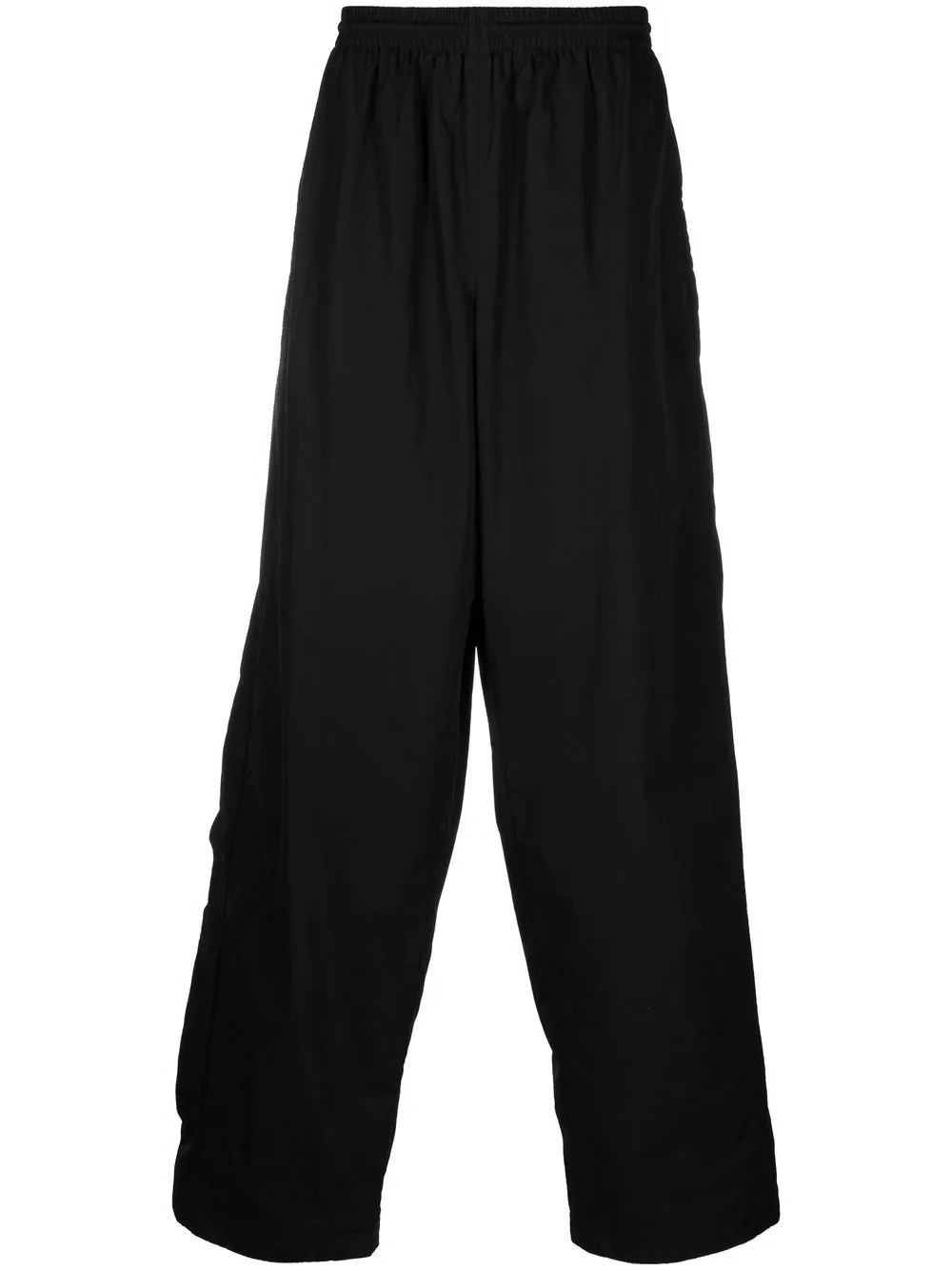 elasticated-waistband wide-leg trousers - 1