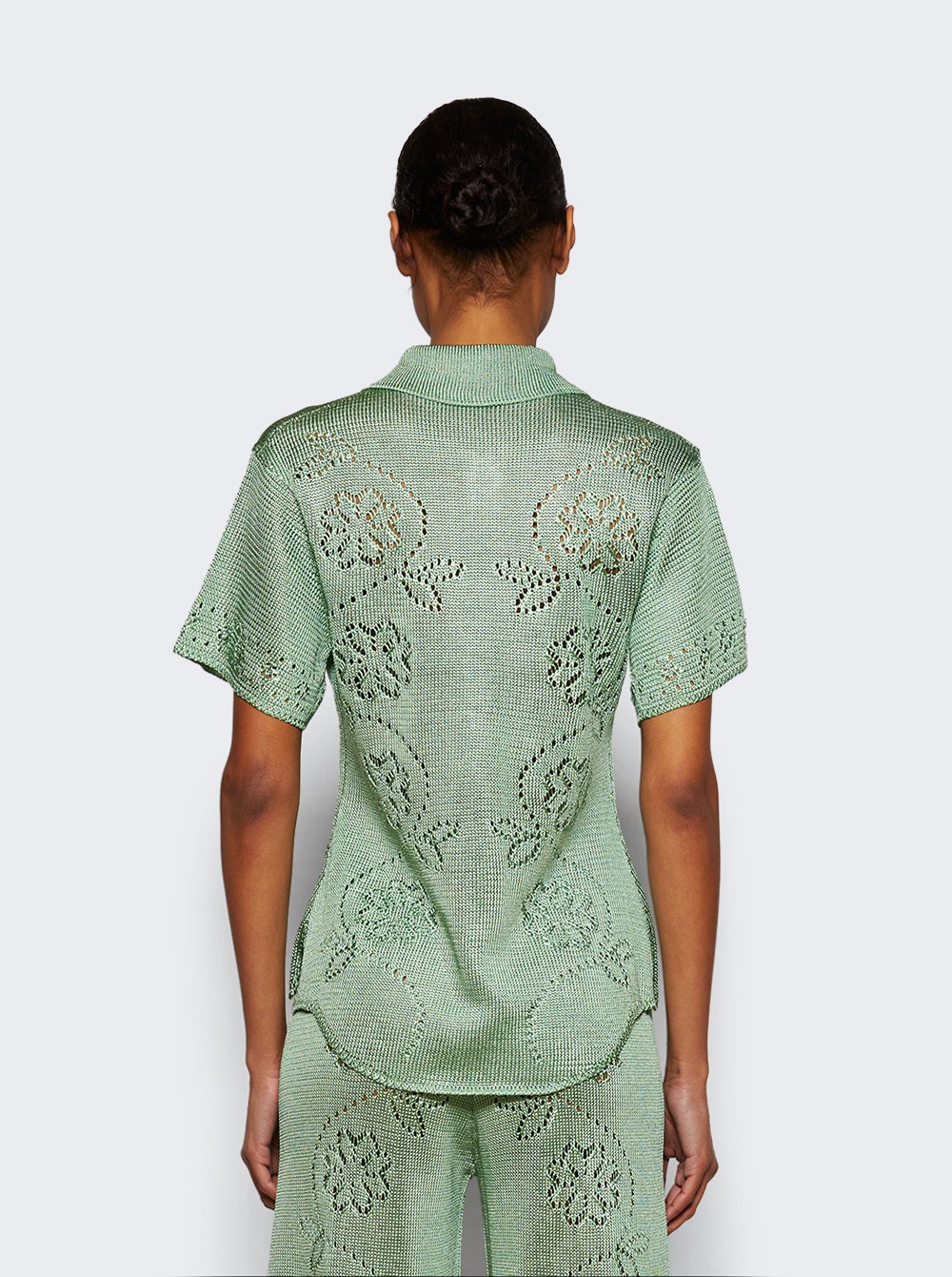 Vine Floral Short Sleeve Shirt Sage - 5