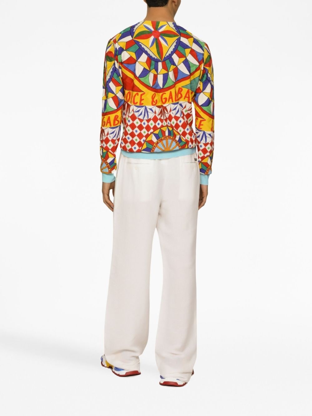 geometric-print silk jumper - 4
