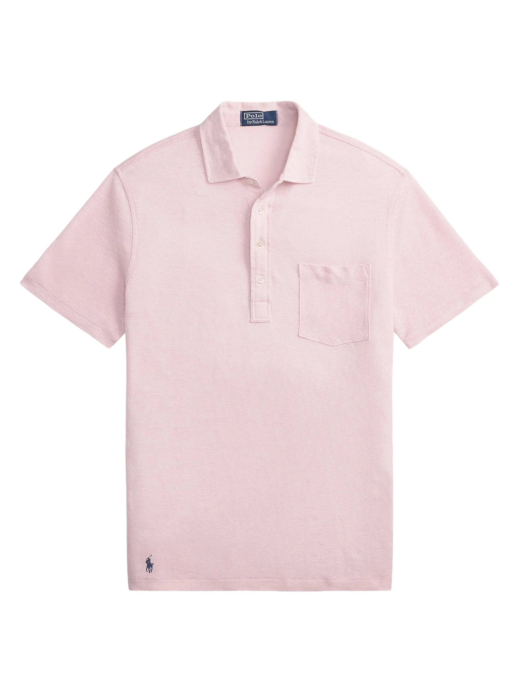 Men's Short Sleeve Linen Piqué Polo Shirt - Garden Pink - 1