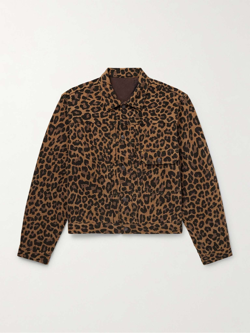 Leopard-Print Brushed Cotton-Blend Twill Jacket - 1