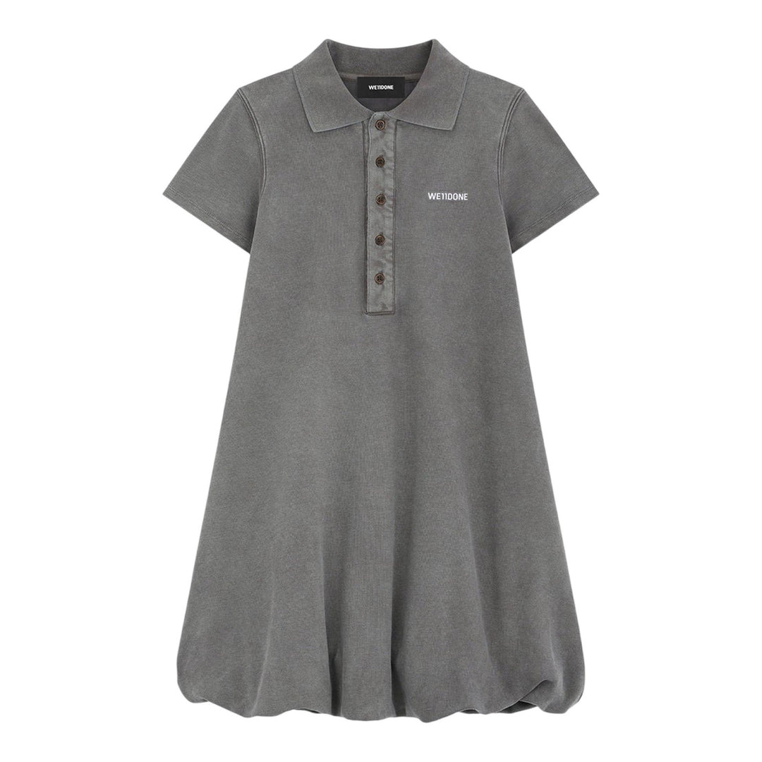 Washed Bubble Polo Mini Dress - 1