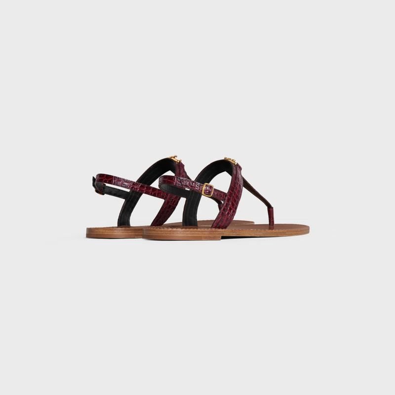 CELINE Celine Triomphe Thong in CROCODILE STAMPED CALFSKIN outlook