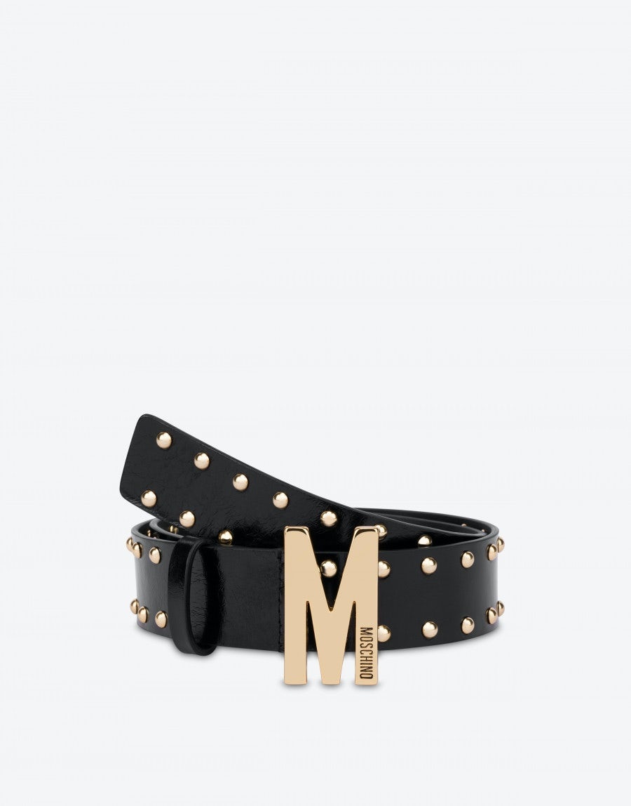 GOLD STUD CALFSKIN M BELT - 3