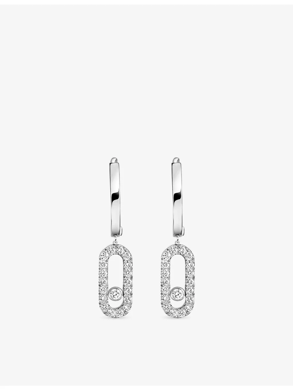 Move Uno 18ct Gold And 0.19ct Diamond Hoop Earrings - 1