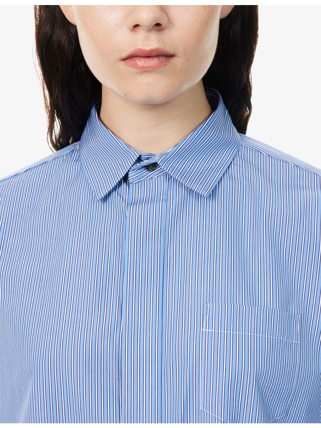 Striped Pleated Cotton-Poplin Mini Dress - 6