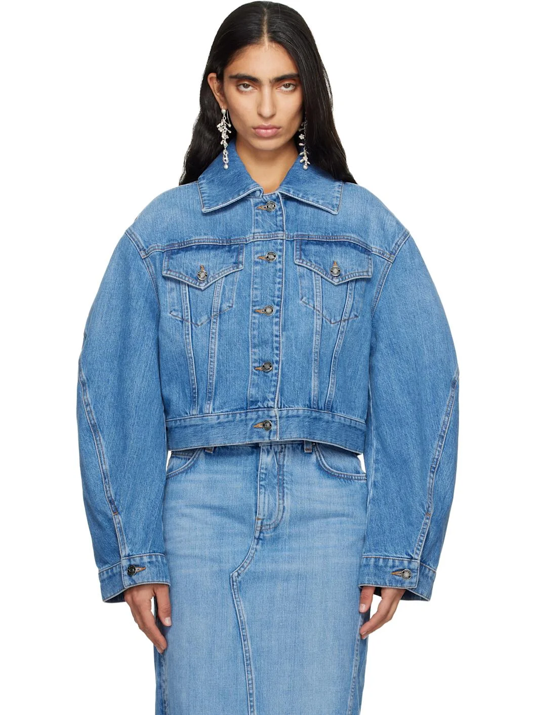 Blue Washed Denim Jacket - 1