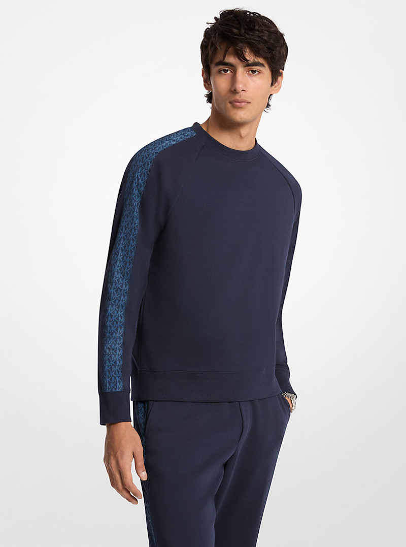 Logo-Trim Cotton Blend Sweater 1