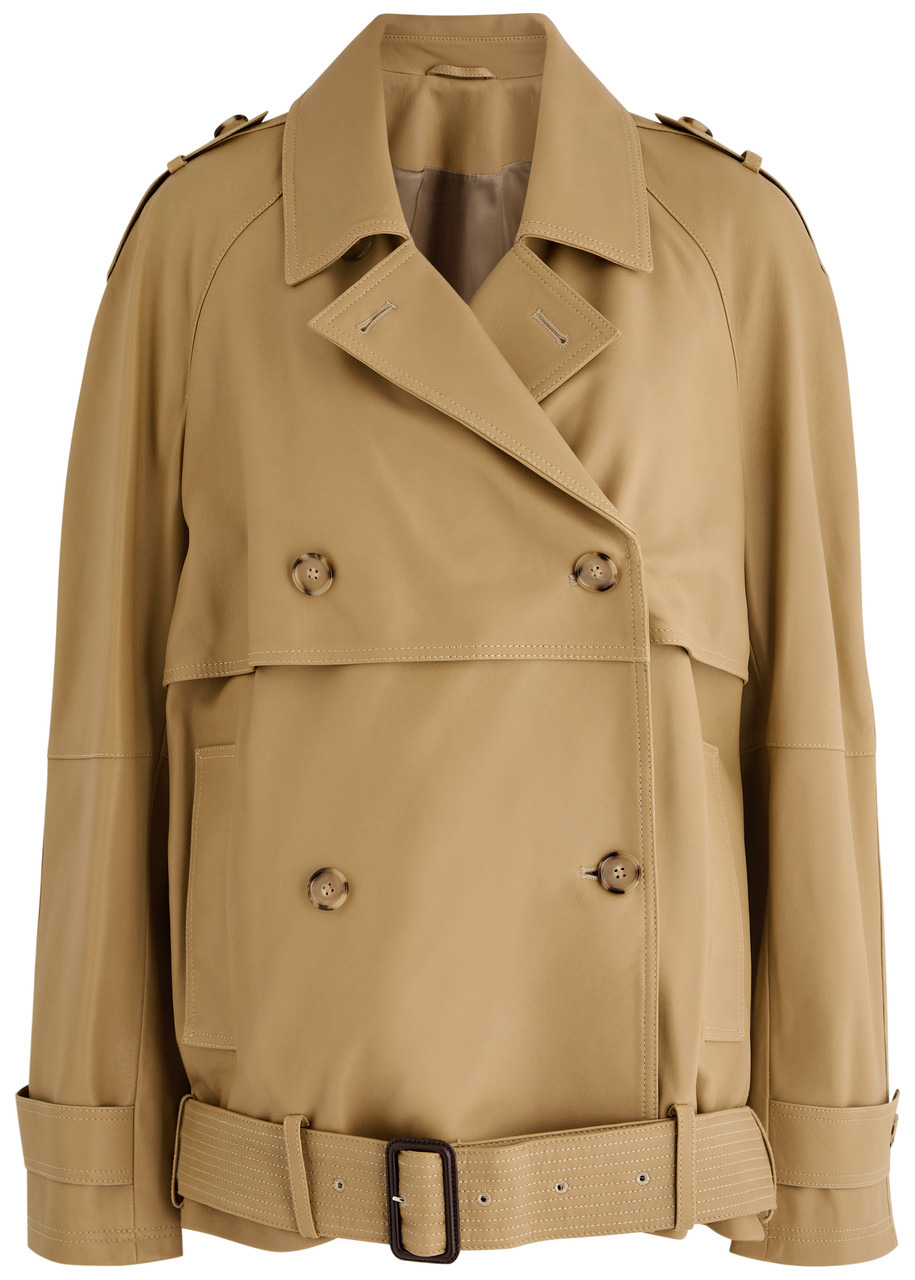 Toteme Belted Double-breasted Leather Trench Coat - 1