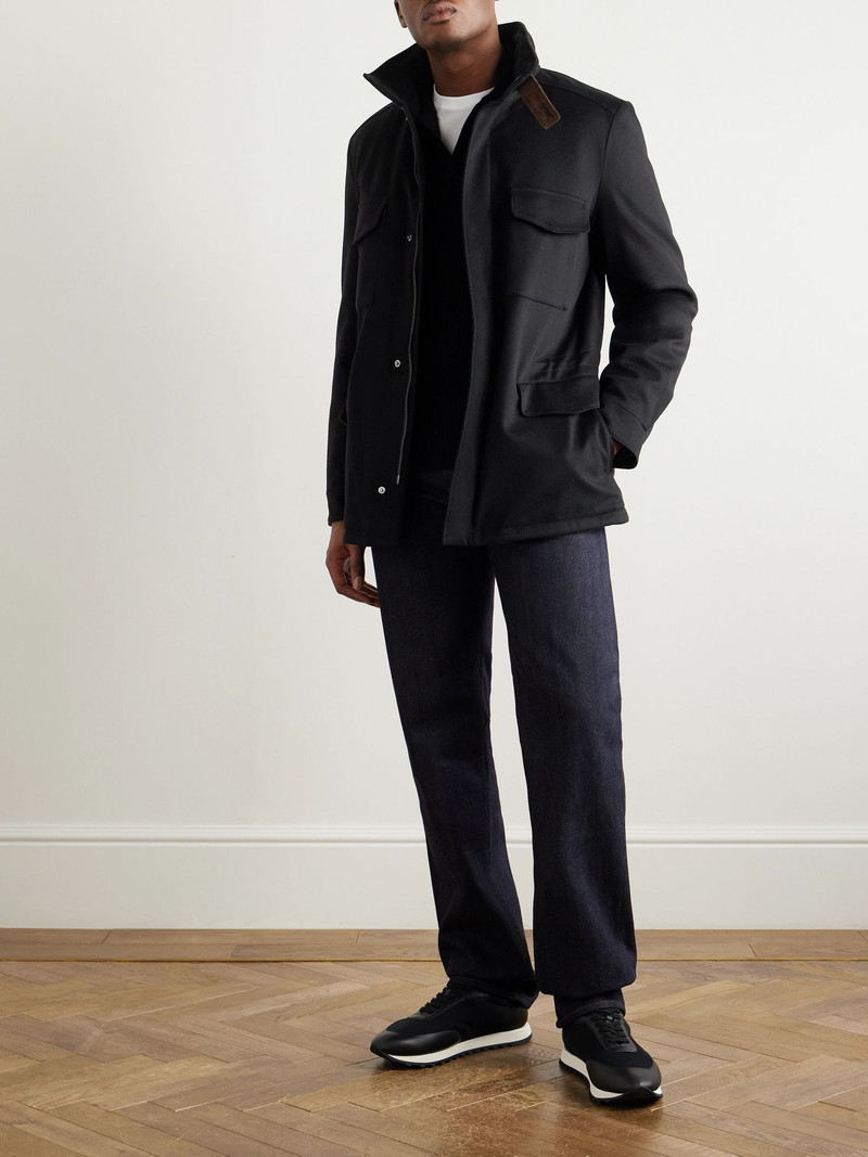 Loro Piana Traveller Padded Rain System® Cashmere Field Jacket Black outlook