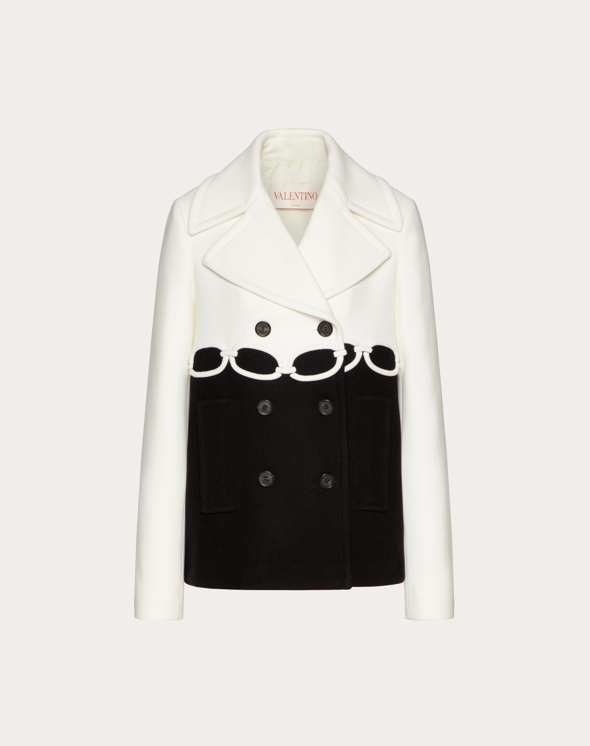 EMBROIDERED DRILL DRAP PEACOAT - 1