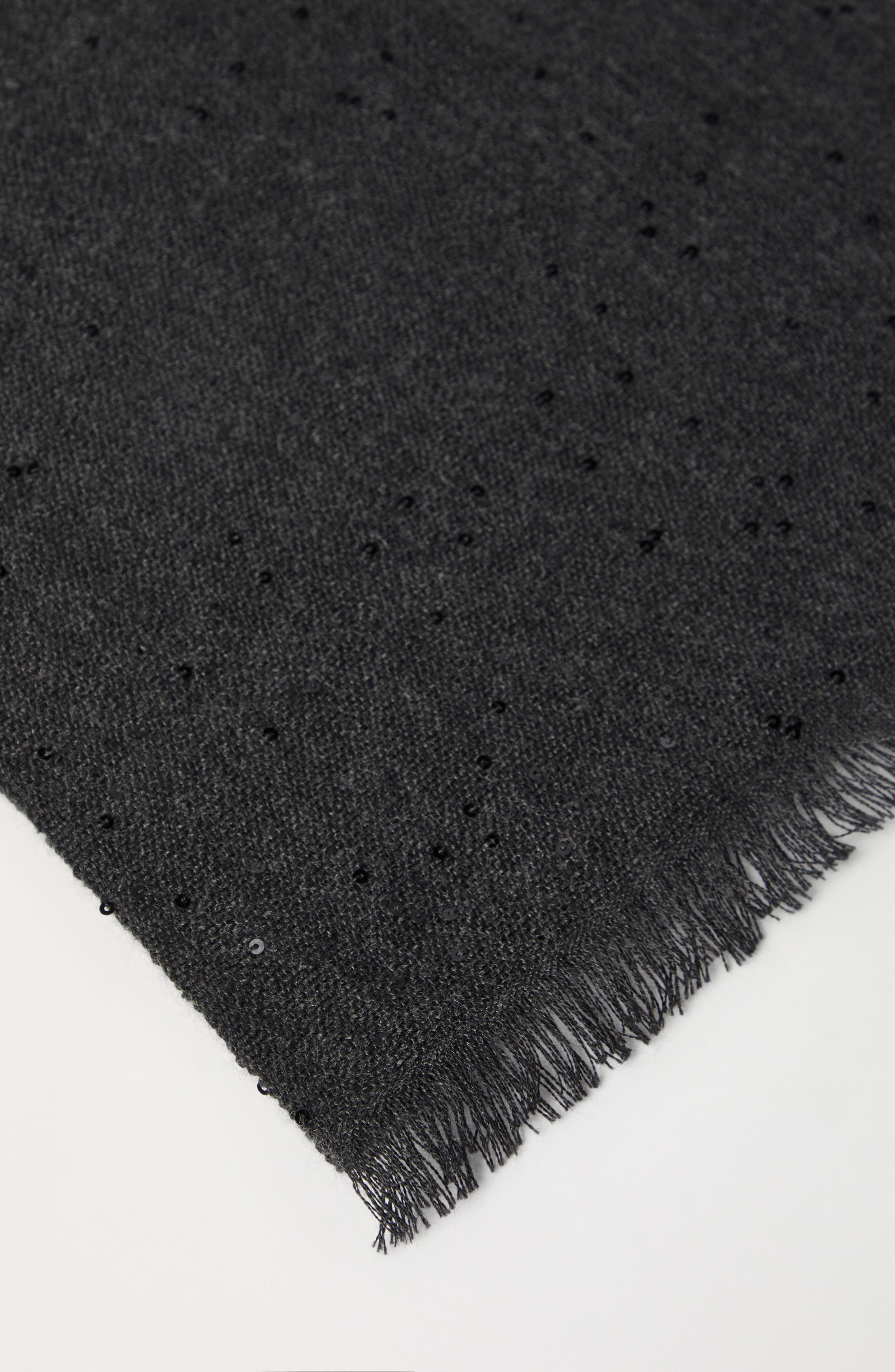 Brunello Cucinelli Cashmere and silk Diamond yarn scarf in Anthracite at Nordstrom - 3
