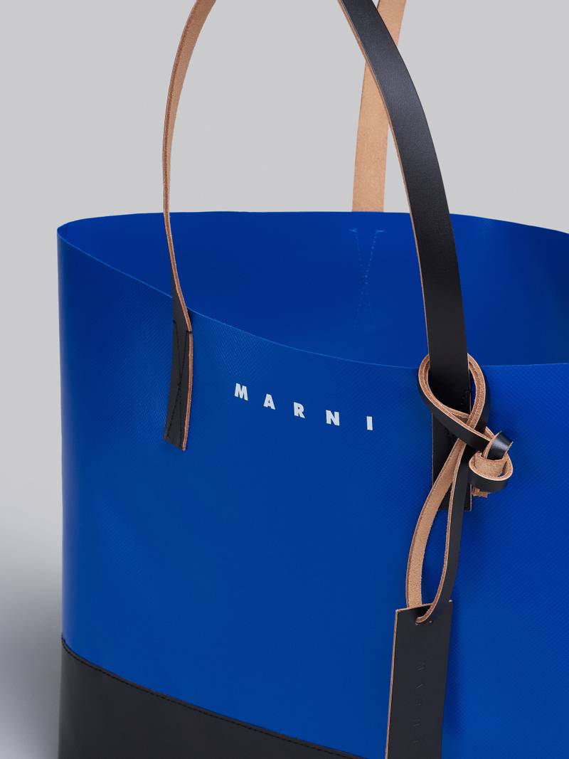 TRIBECA SHOPPING BAG IN BLUE AND BLACK 4