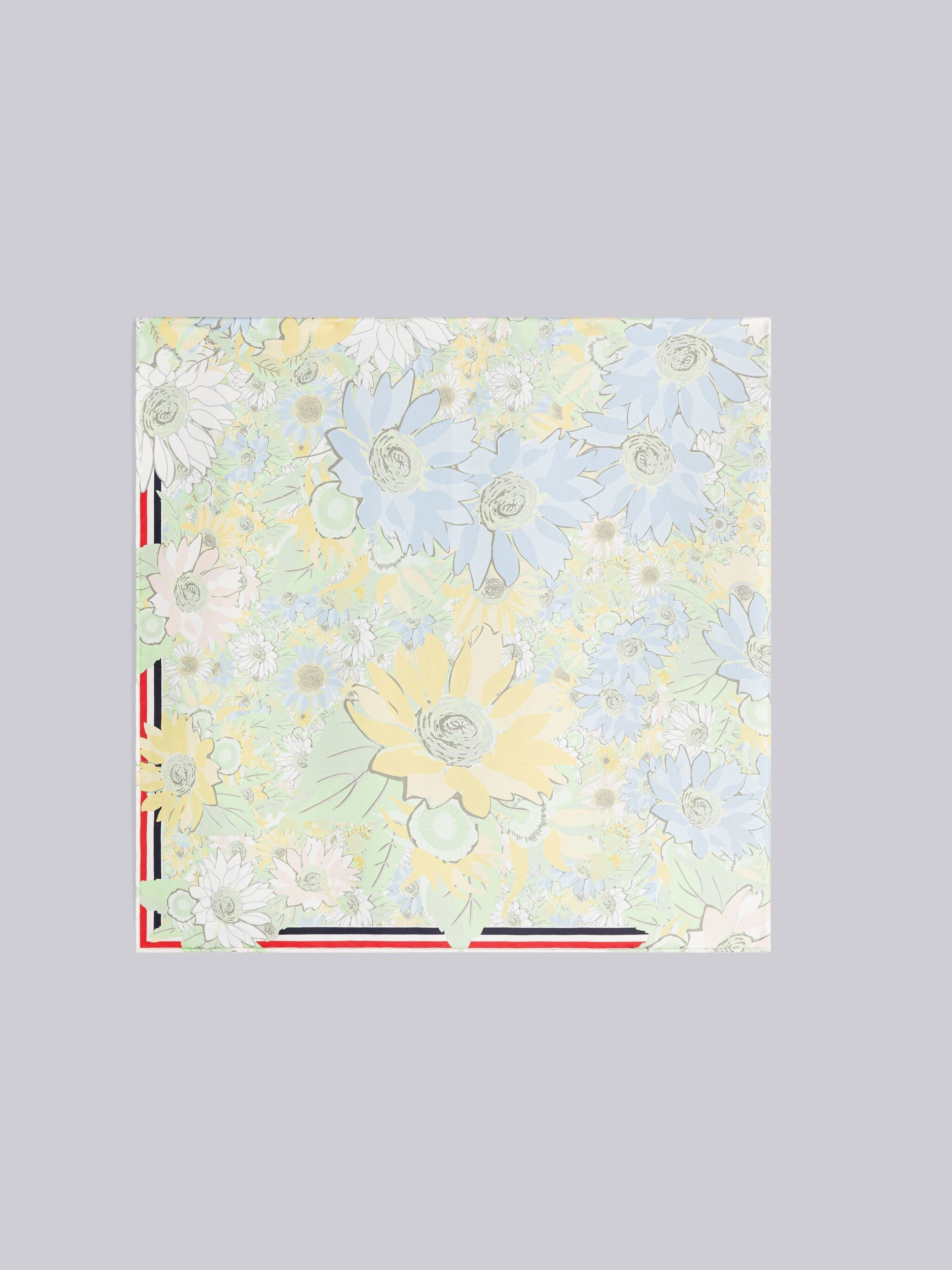 Floral Silk Twill Square Scarf - 1