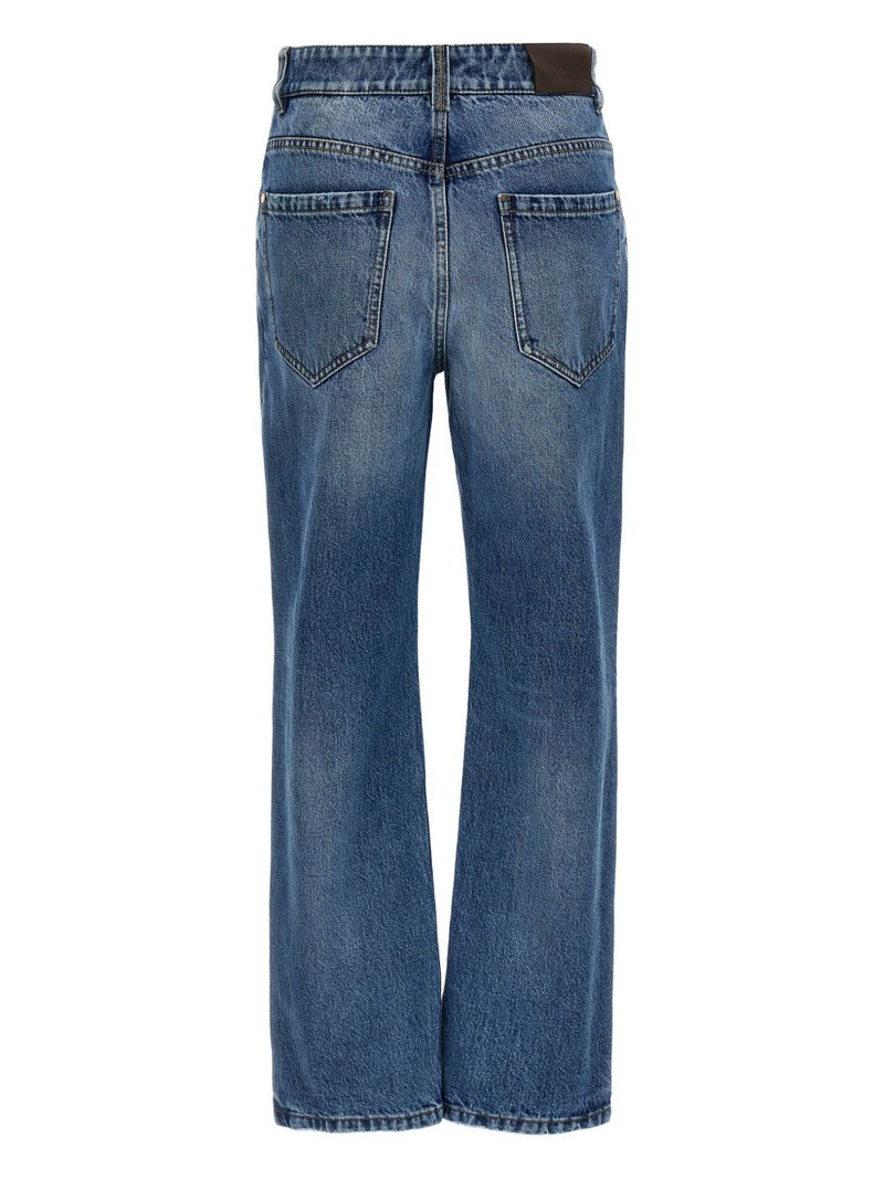 Brunello Cucinelli Monili-embellished straight-leg jeans outlook