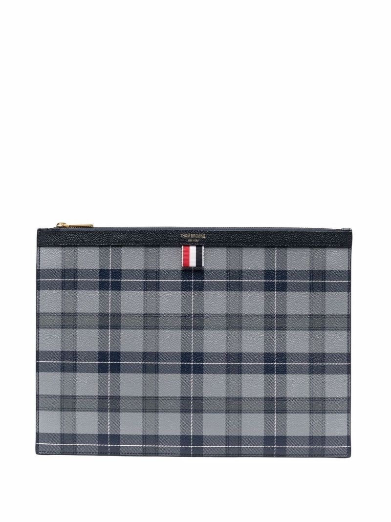 tartan-print medium document holder - 1