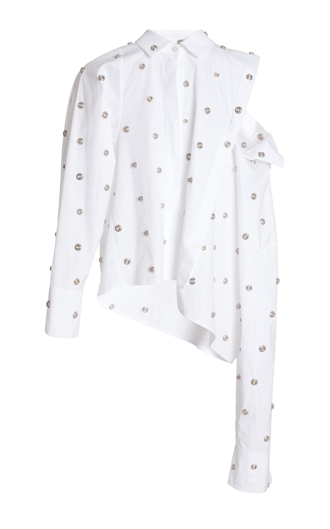 STUDDED DOUBLE COLLAR SHIRT WHITE - 15