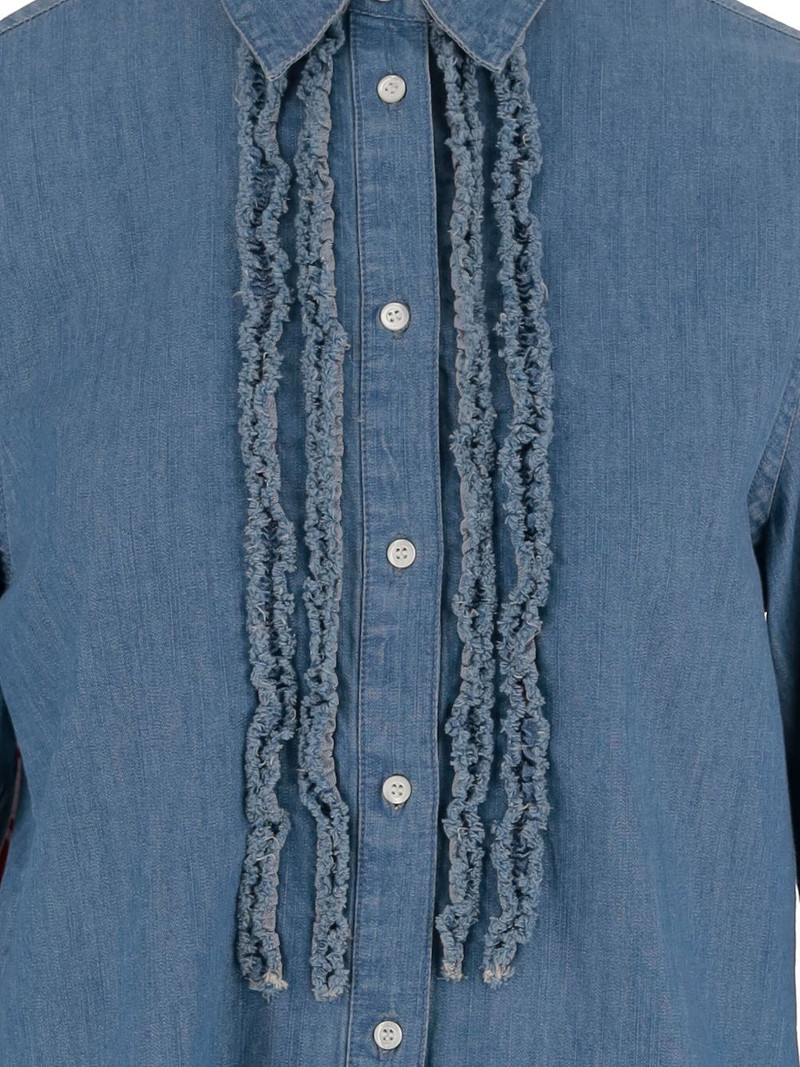 ruffled-detail denim shirt 3