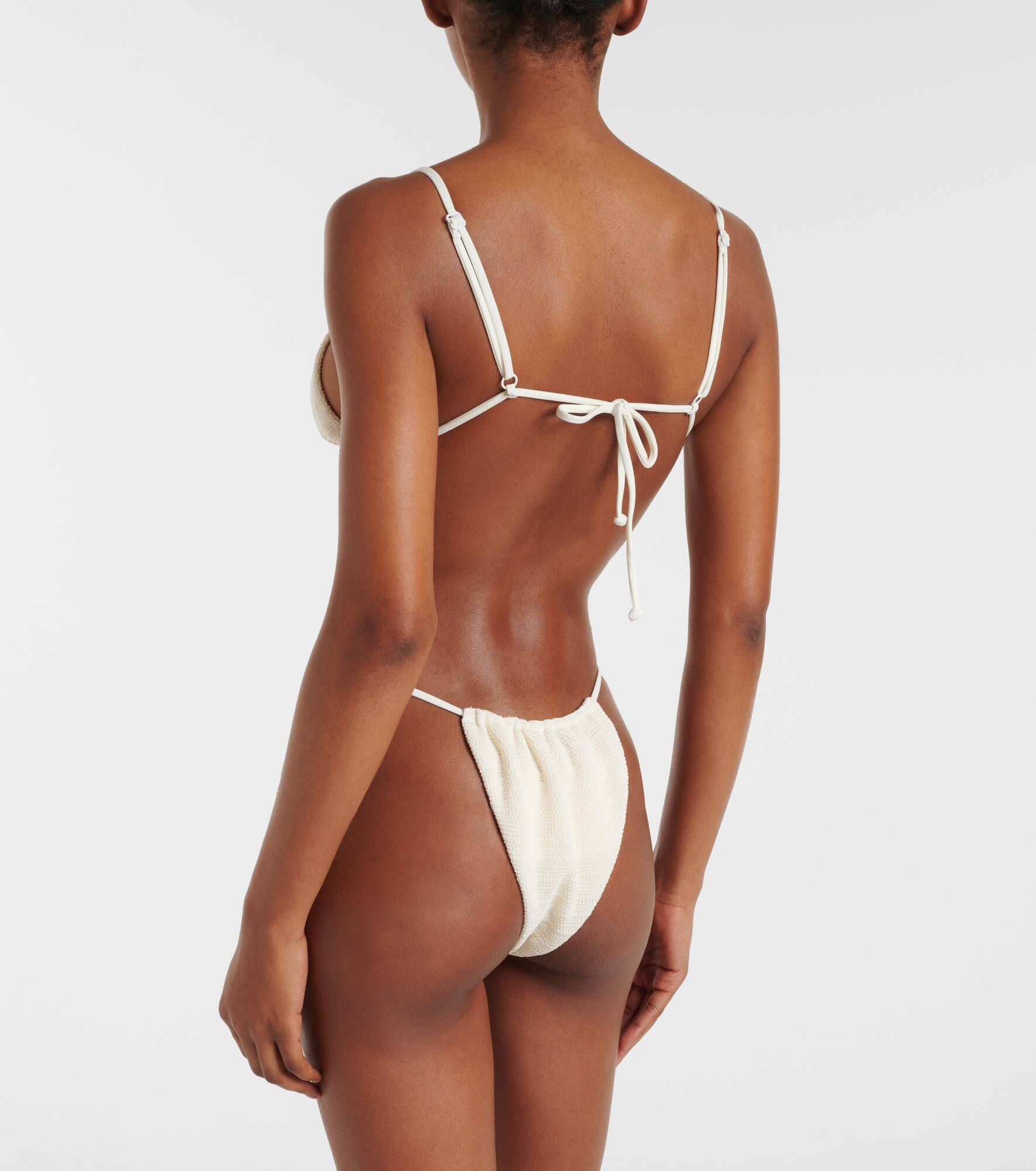 Gianni cotton-blend crochet bikini top - 3
