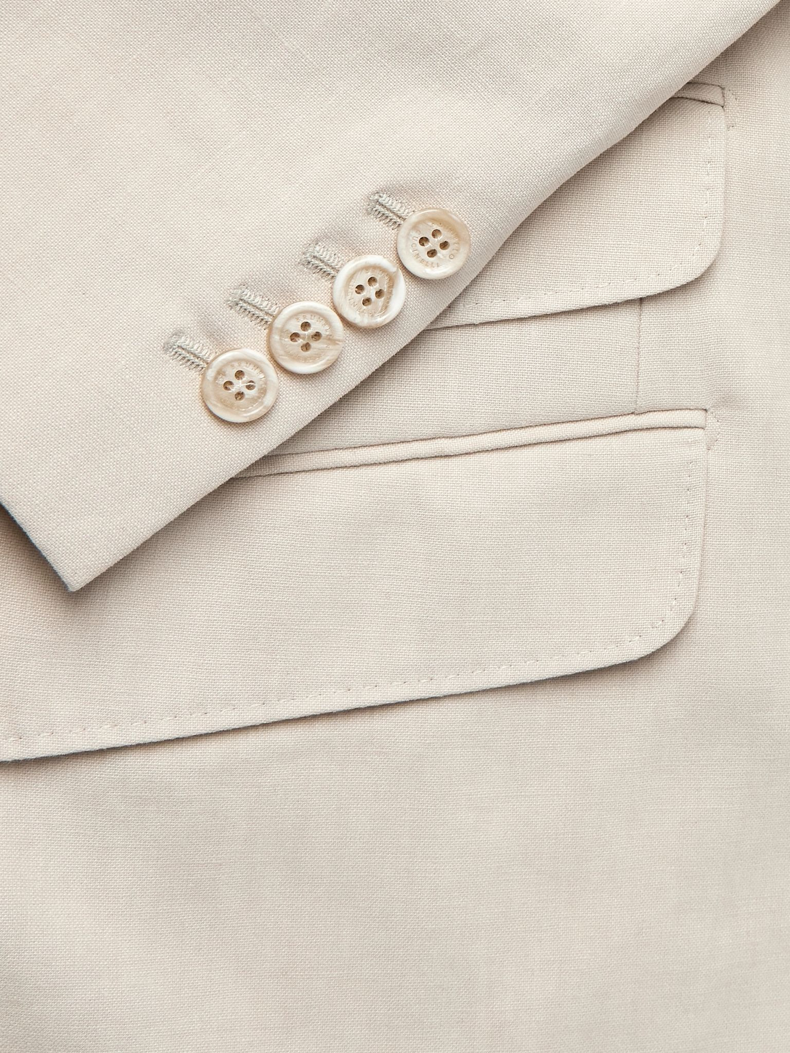 Linen Suit Jacket Beige - 4