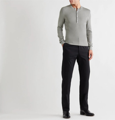 TOM FORD Slim-Fit Knitted Silk-Blend Half-Placket Sweater outlook