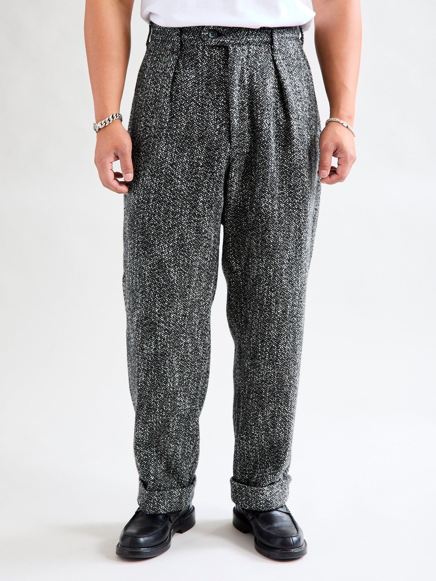 Homespun Carlyle Pants in Brown Black Wool - 2