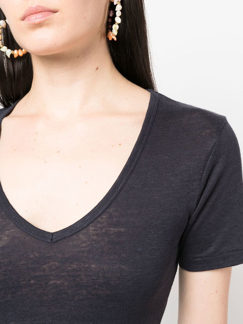linen v-neck T-shirt 5