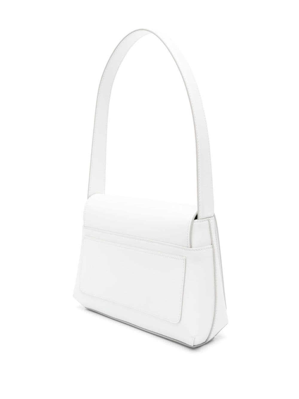logo-embossed leather shoulder bag - 4