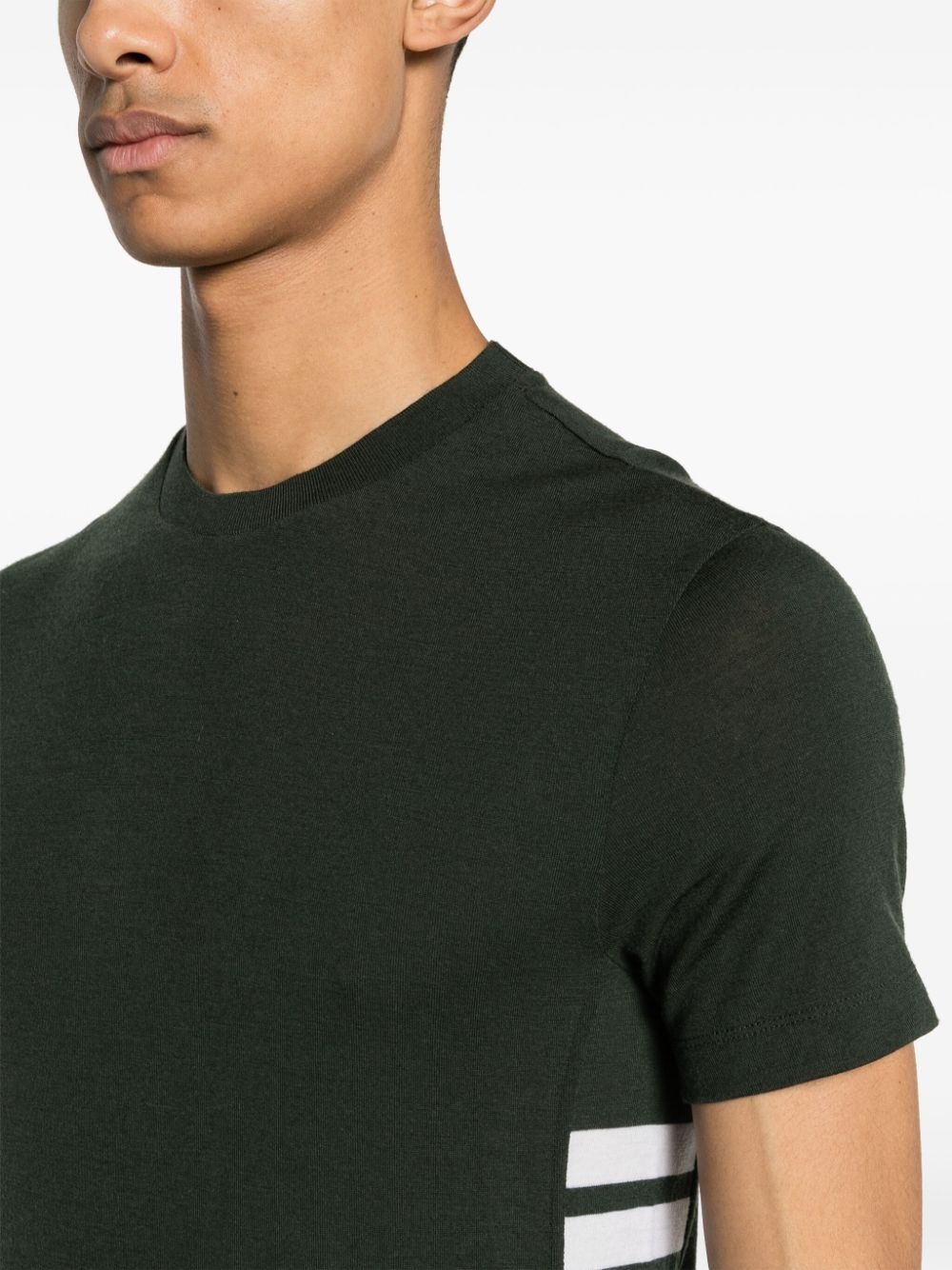 stripe-detailing wool T-shirt - 5