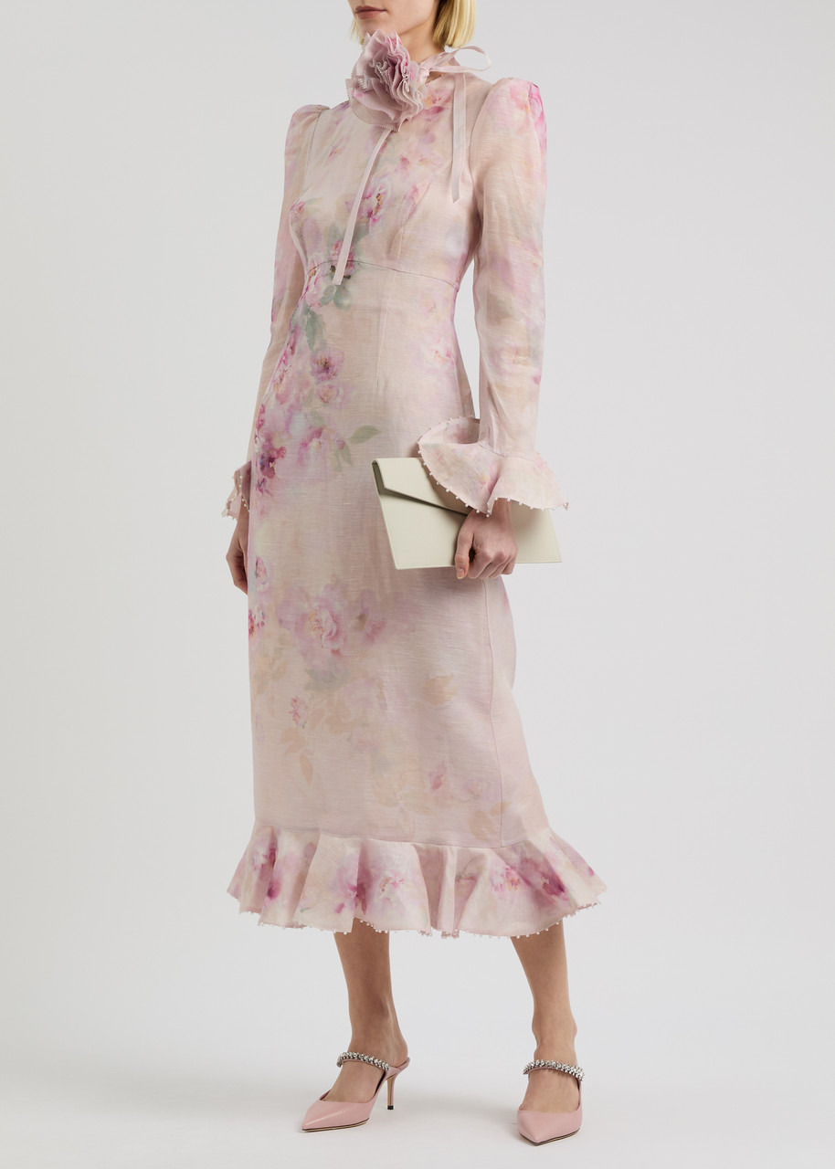Zimmermann Crush Printed Linen-blend Midi Dress - 4
