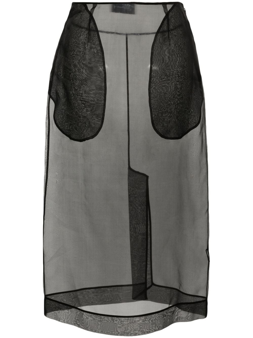 sheer pencil midi skirt - 1