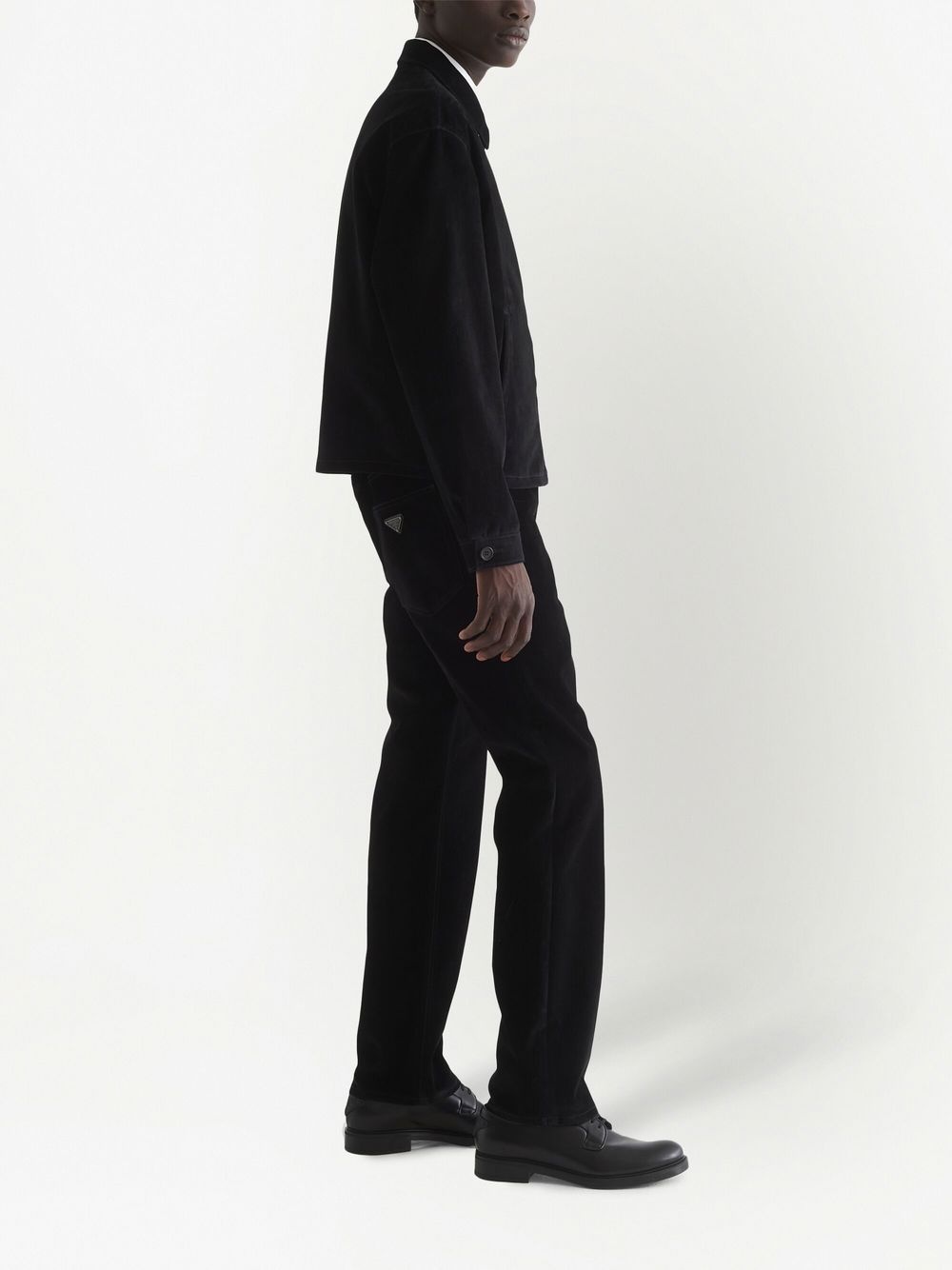 logo plaque velvet bomber jacket - 3