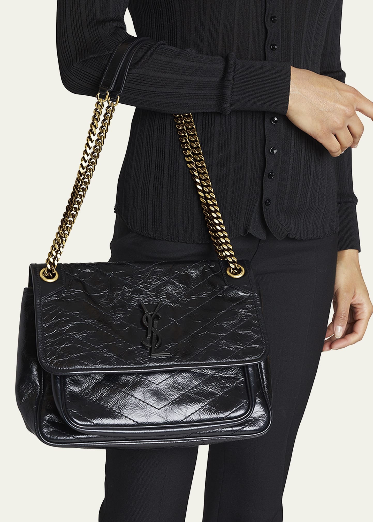 Niki Medium YSL Calfskin Shoulder Bag - 2