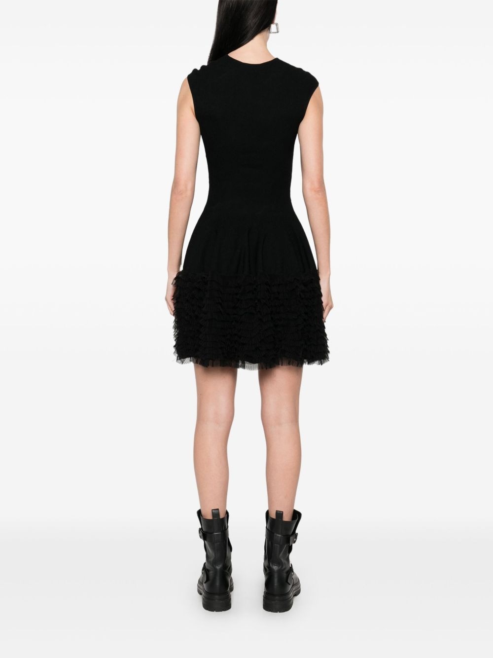 lace knit ruffle dress - 4