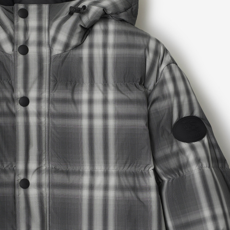 Ombré Check Hooded Puffer Jacket 5