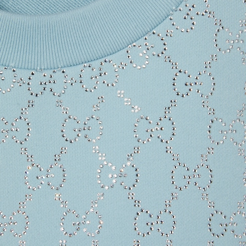 Cotton jersey sweatshirt with crystals - 6