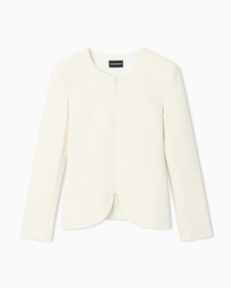 EMBOSSED JERSEY ZIP-UP JACKET 1