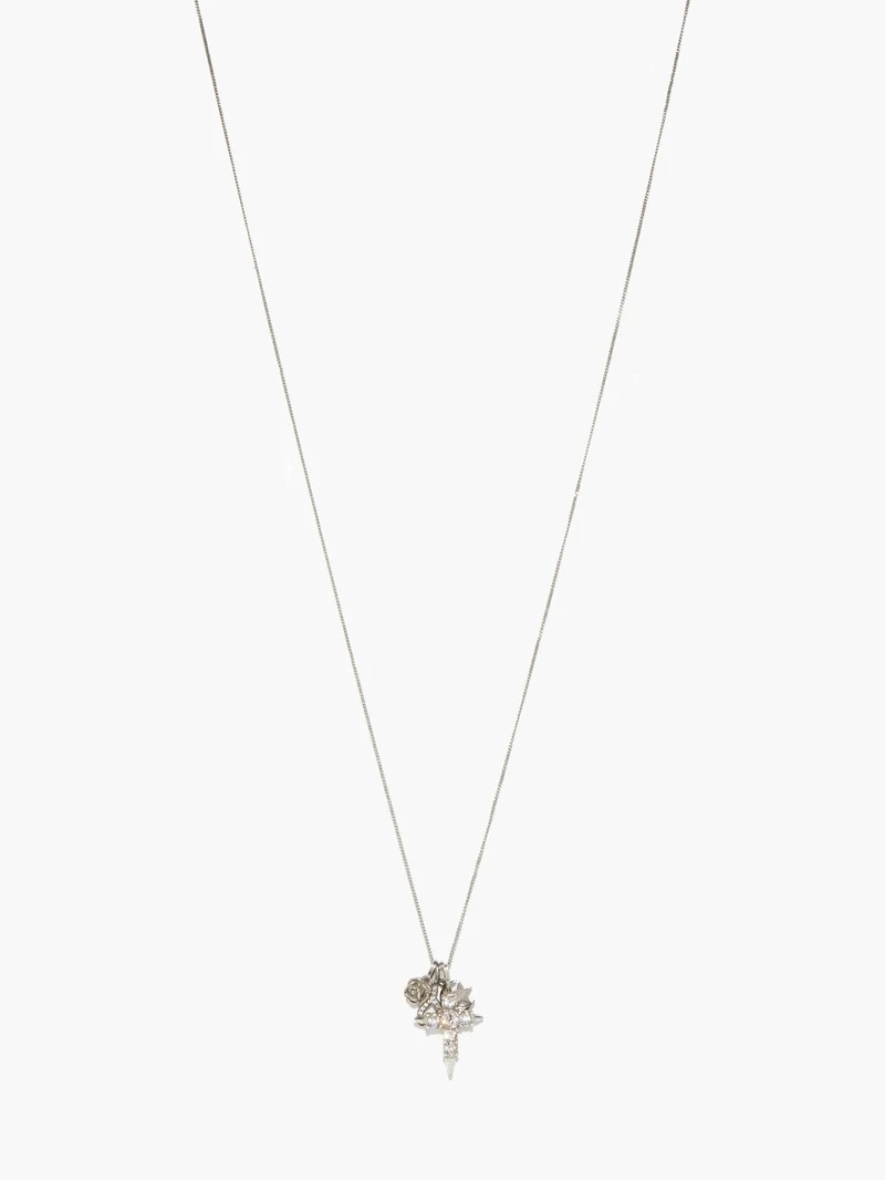 Crystal-embellished charm necklace - 5