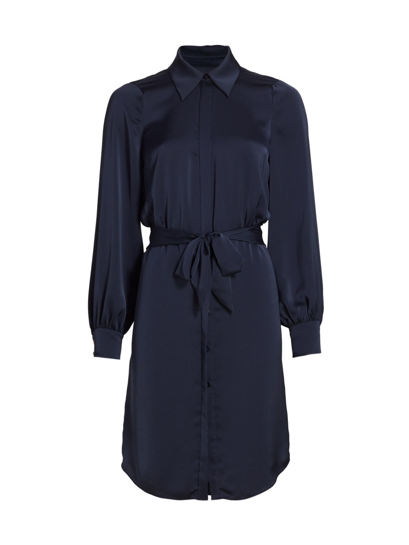Women's Ayla Tie-Front Shirtdress - Navy 1