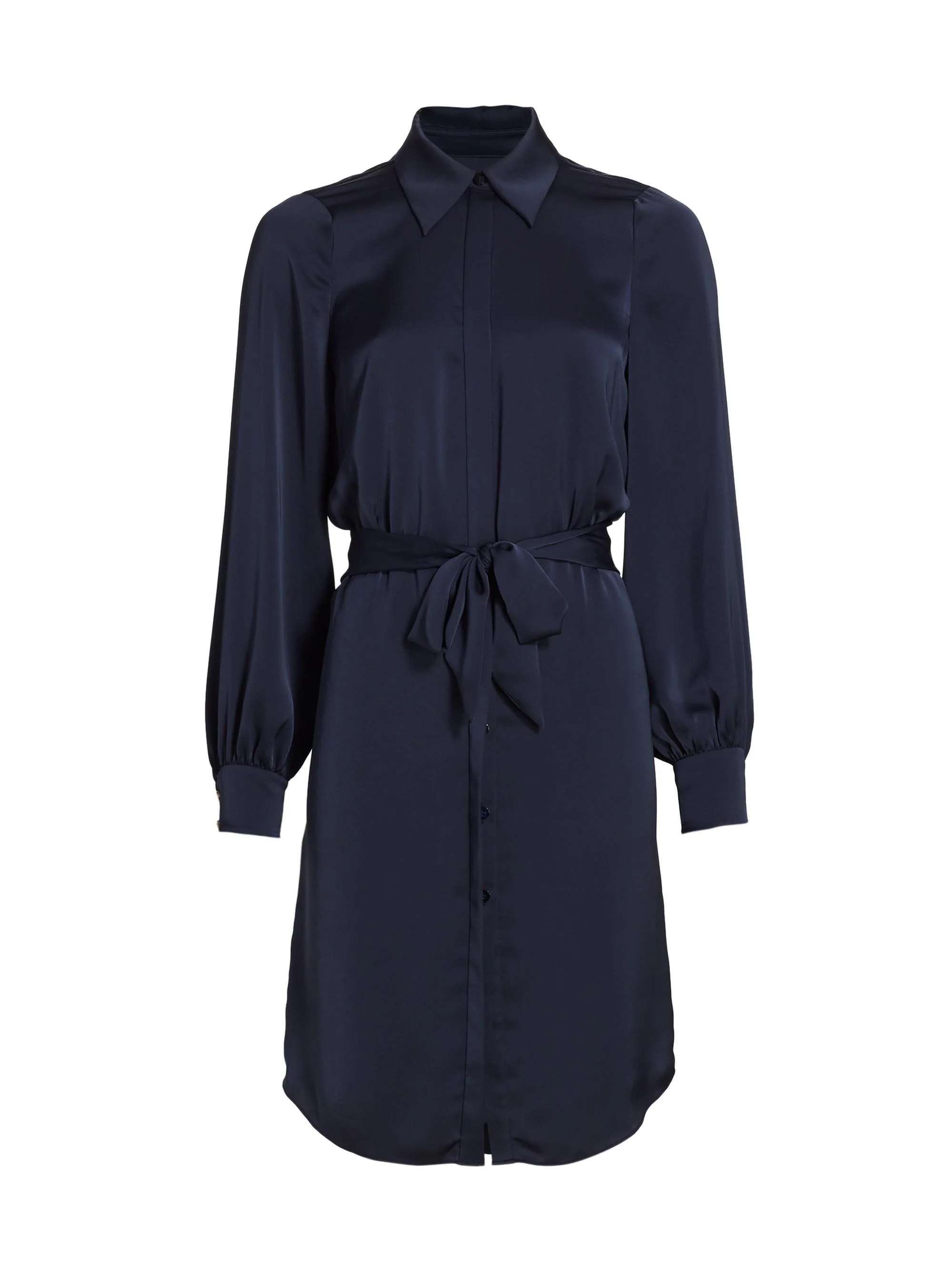Women's Ayla Tie-Front Shirtdress - Navy - 1