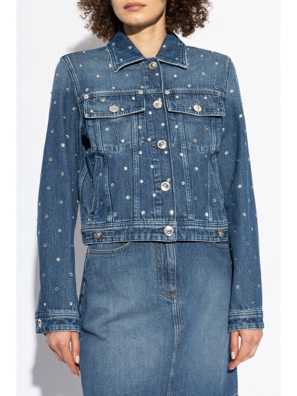 shimmering-appliques denim jacket - 3