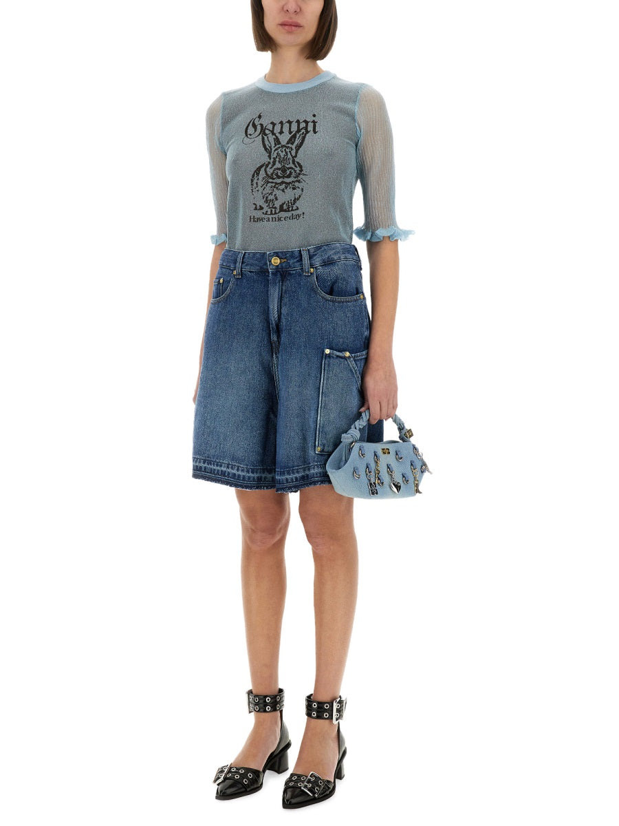 Ganni Women Denim Shorts - 2