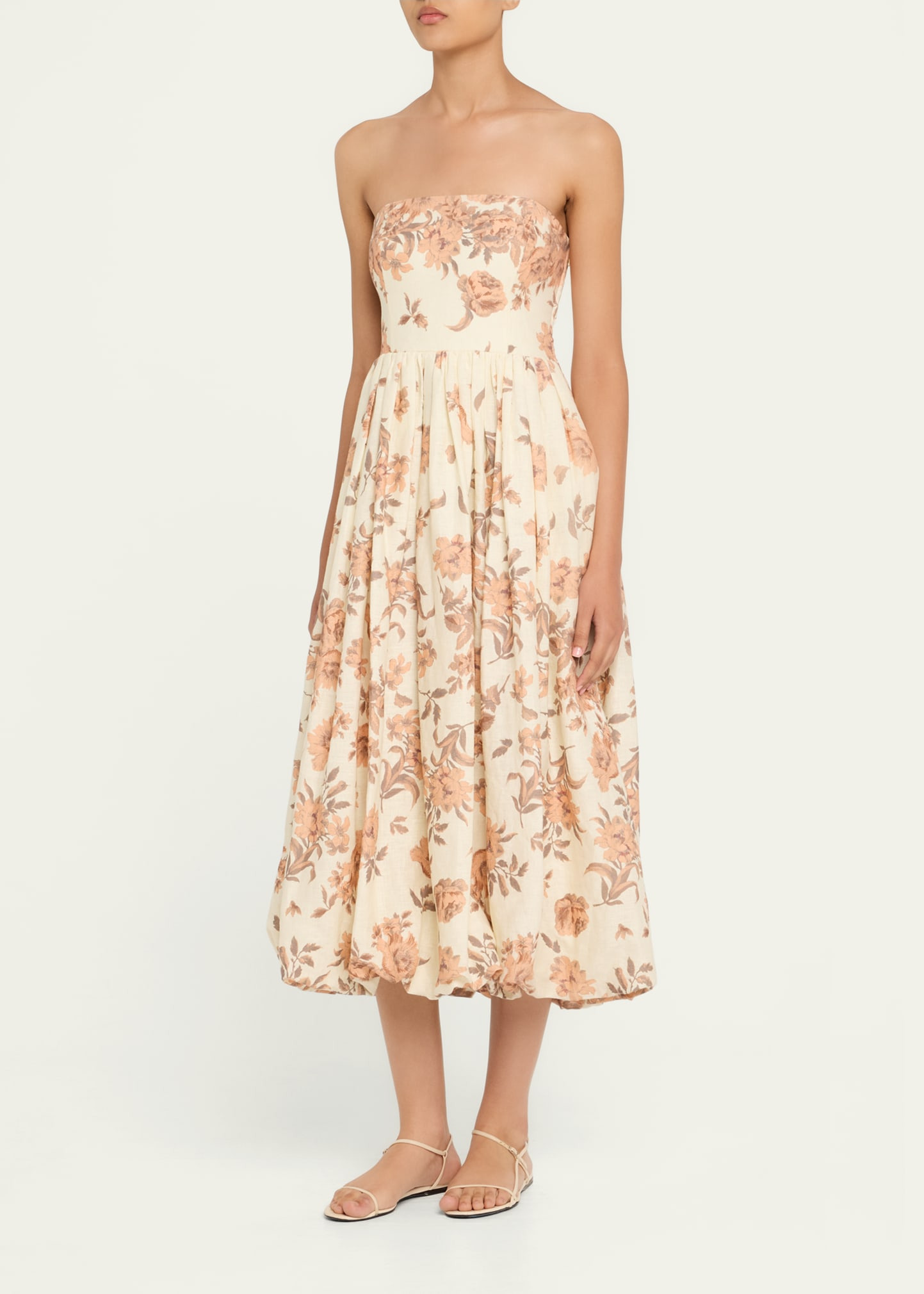 Anisha Strapless Linen Bubble Dress - 4