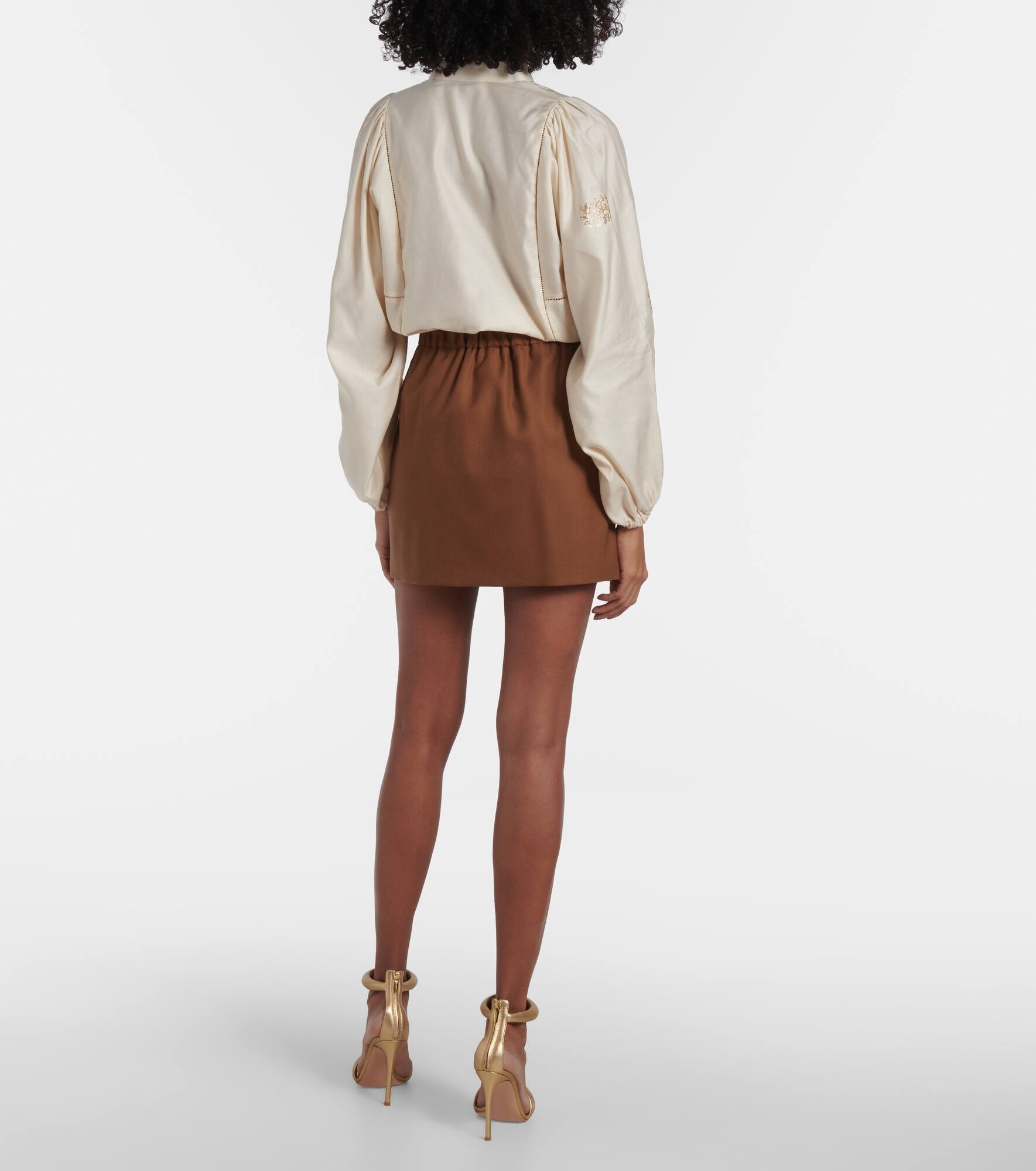 Tabarin wool and silk-blend miniskirt - 3